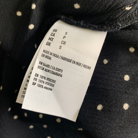 American Eagle Black Polka Dot Faux Wrap Dress - Picture 2 of 4